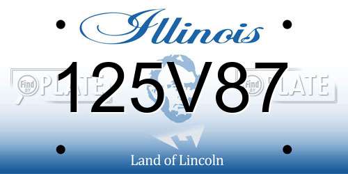 125V87 Illinois License Plate