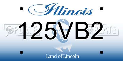 125VB2 Illinois License Plate