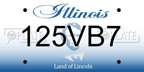 125VB7 Illinois License Plate