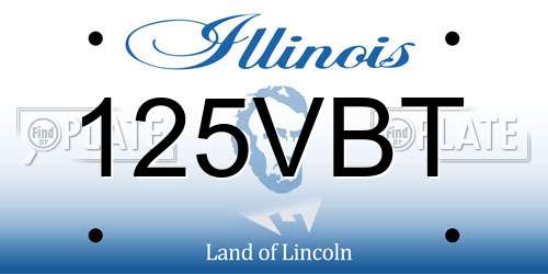 125VBT Illinois License Plate