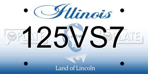 125VS7 Illinois License Plate