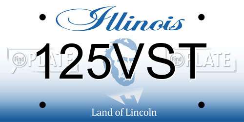 125VST Illinois License Plate