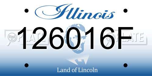 126016F Illinois License Plate