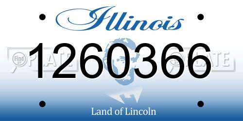 1260366 Illinois License Plate