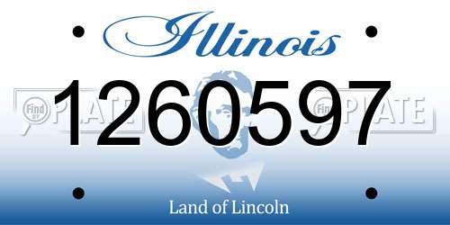 1260597 Illinois License Plate