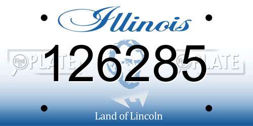 126285 Illinois License Plate