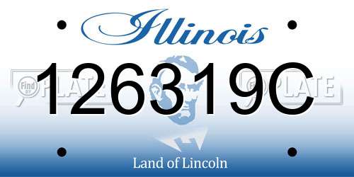 126319C Illinois License Plate