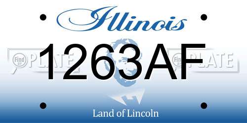1263AF Illinois License Plate