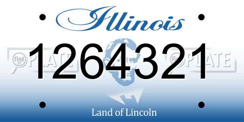 1264321 Illinois License Plate