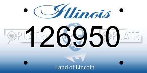 126950 Illinois License Plate