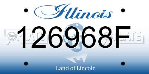 126968F Illinois License Plate