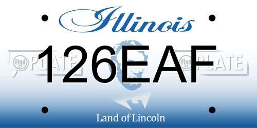126EAF Illinois License Plate