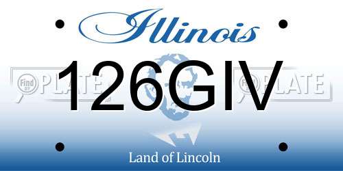 126GIV Illinois License Plate