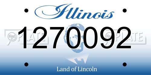 1270092 Illinois License Plate