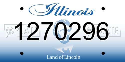 1270296 Illinois License Plate