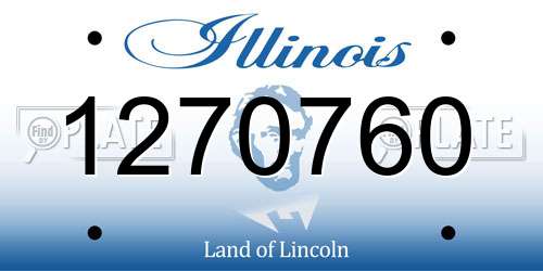 1270760 Illinois License Plate
