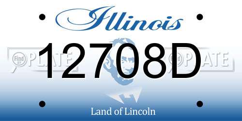 12708D Illinois License Plate