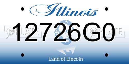 12726G0 Illinois License Plate