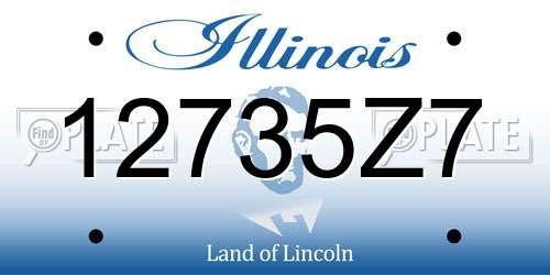 12735Z7 Illinois License Plate