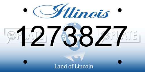 12738Z7 Illinois License Plate