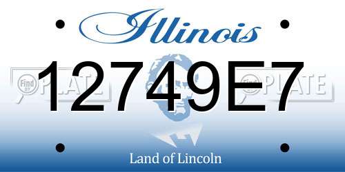 12749E7 Illinois License Plate