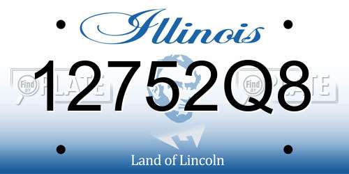 12752Q8 Illinois License Plate