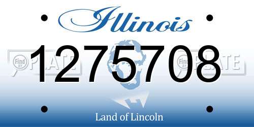 1275708 Illinois License Plate