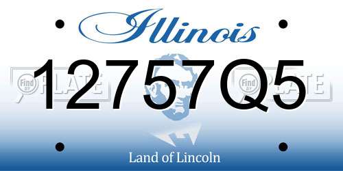 12757Q5 Illinois License Plate