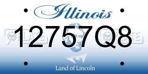 12757Q8 Illinois License Plate