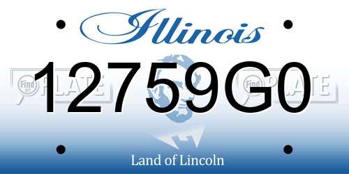 12759G0 Illinois License Plate