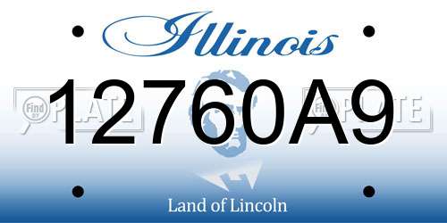 12760A9 Illinois License Plate