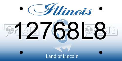 12768L8 Illinois License Plate