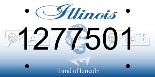 1277501 Illinois License Plate