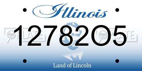 12782O5 Illinois License Plate