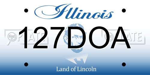 127DOA Illinois License Plate
