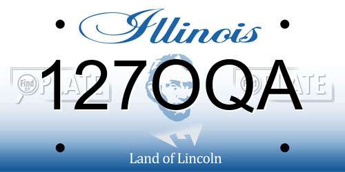 127OQA Illinois License Plate