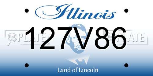 127V86 Illinois License Plate