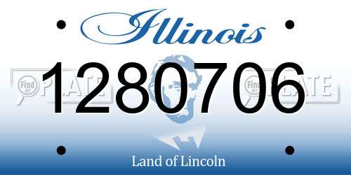 1280706 Illinois License Plate