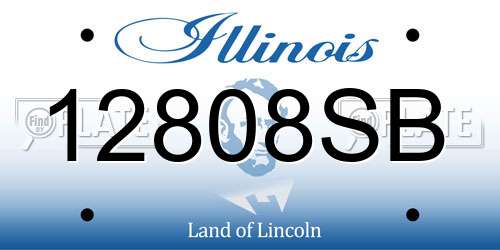 12808SB Illinois License Plate