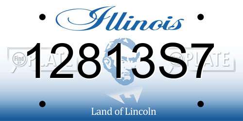 12813S7 Illinois License Plate