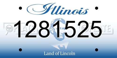 1281525 Illinois License Plate