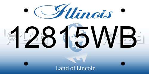 12815WB Illinois License Plate