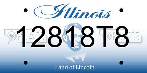 12818T8 Illinois License Plate