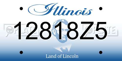 12818Z5 Illinois License Plate