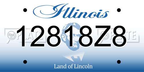12818Z8 Illinois License Plate