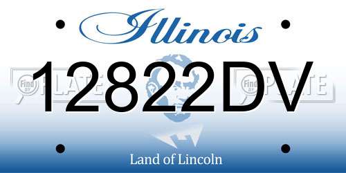 12822DV Illinois License Plate