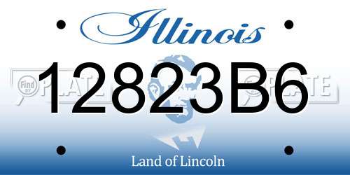 12823B6 Illinois License Plate
