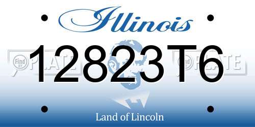 12823T6 Illinois License Plate