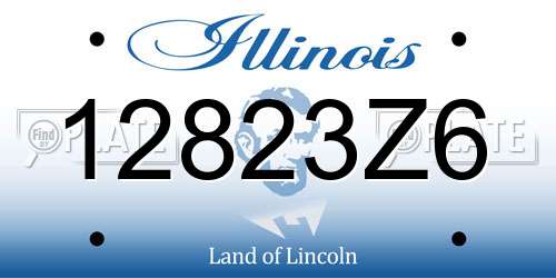 12823Z6 Illinois License Plate