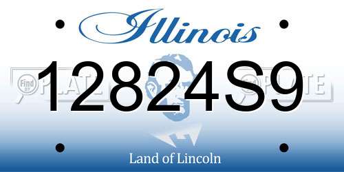12824S9 Illinois License Plate